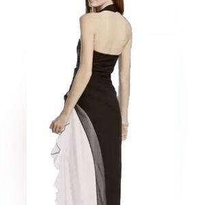 City Triangles Black and White Side Slit Halter Dress Size 13